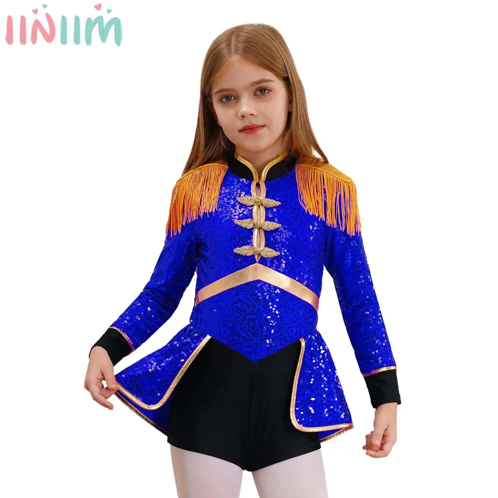 Girls Halloween Circus Ringmaster Magician Cosplay Tuxedo Dress Carnival Drum Band Parade Costume Long Sleeve Sequin Bodysuit
Girls Halloween Circus Ringmaster Magician Cosplay Tuxedo Dress Carnival Drum Band Parade Costume Long Sleeve Sequin Bodysuit