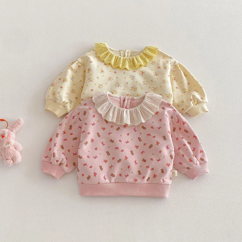2026 New Round Lace Collar Infant Girls Sweatshirt Full Bear Floral Print Long Sleeve Baby Girls Cotton T-shirt Top Hoodie
2026 New Round Lace Collar Infant Girls Sweatshirt Full Bear Floral Print Long Sleeve Baby Girls Cotton T-shirt Top Hoodie
