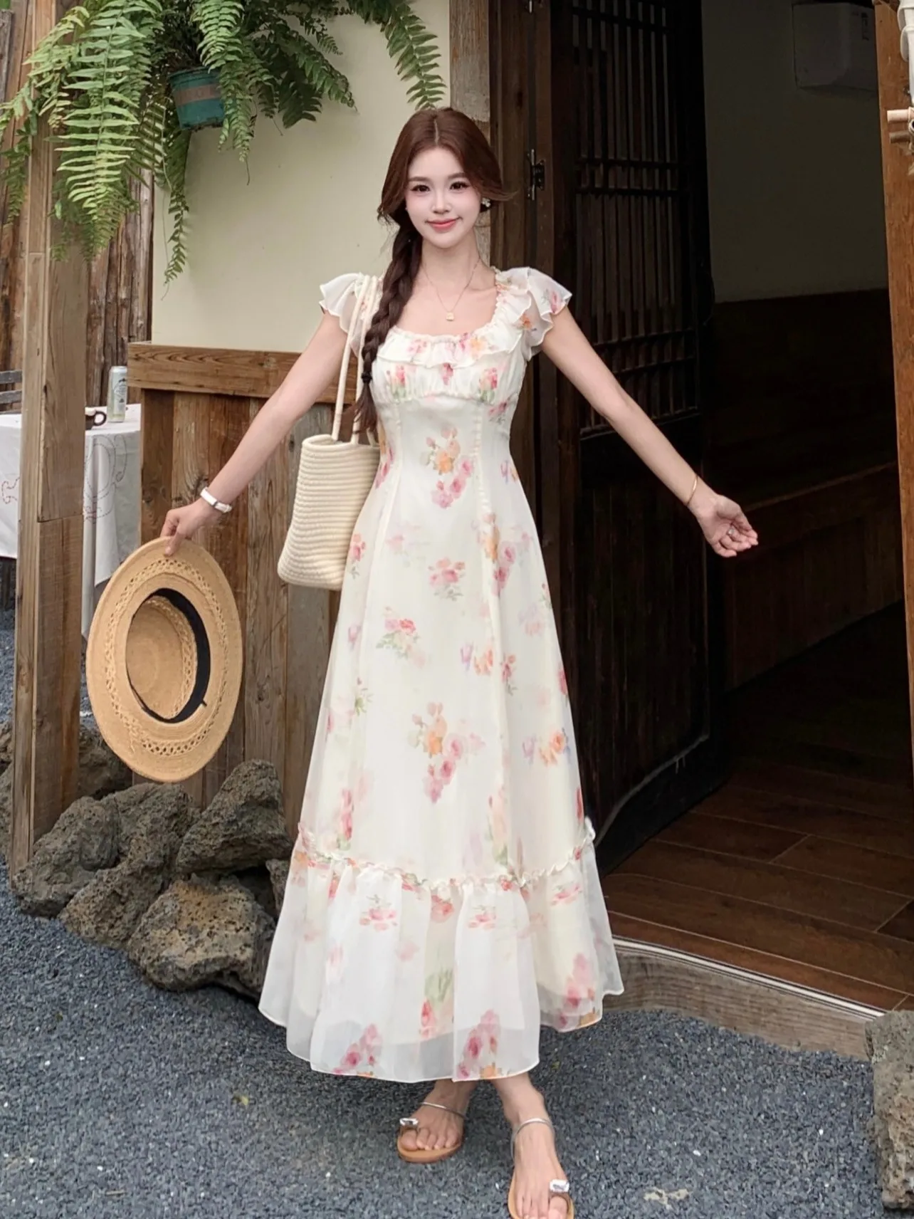 plus Size Floral Print Summer Dress Women's A-Line Short Sleeve Waist-Cinching Midi Dress Korean Style Commute Wind
plus Size Floral Print Summer Dress Women's A-Line Short Sleeve Waist-Cinching Midi Dress Korean Style Commute Wind