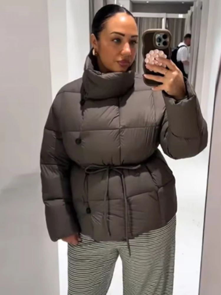 Women Casual Solid Thicken Loose Coats Women Full Sleeve Lace Up Stand Collar Single Breasted Coat Female Winter Lady Outwears
Women Casual Solid Thicken Loose Coats Women Full Sleeve Lace Up Stand Collar Single Breasted Coat Female Winter Lady Outwears