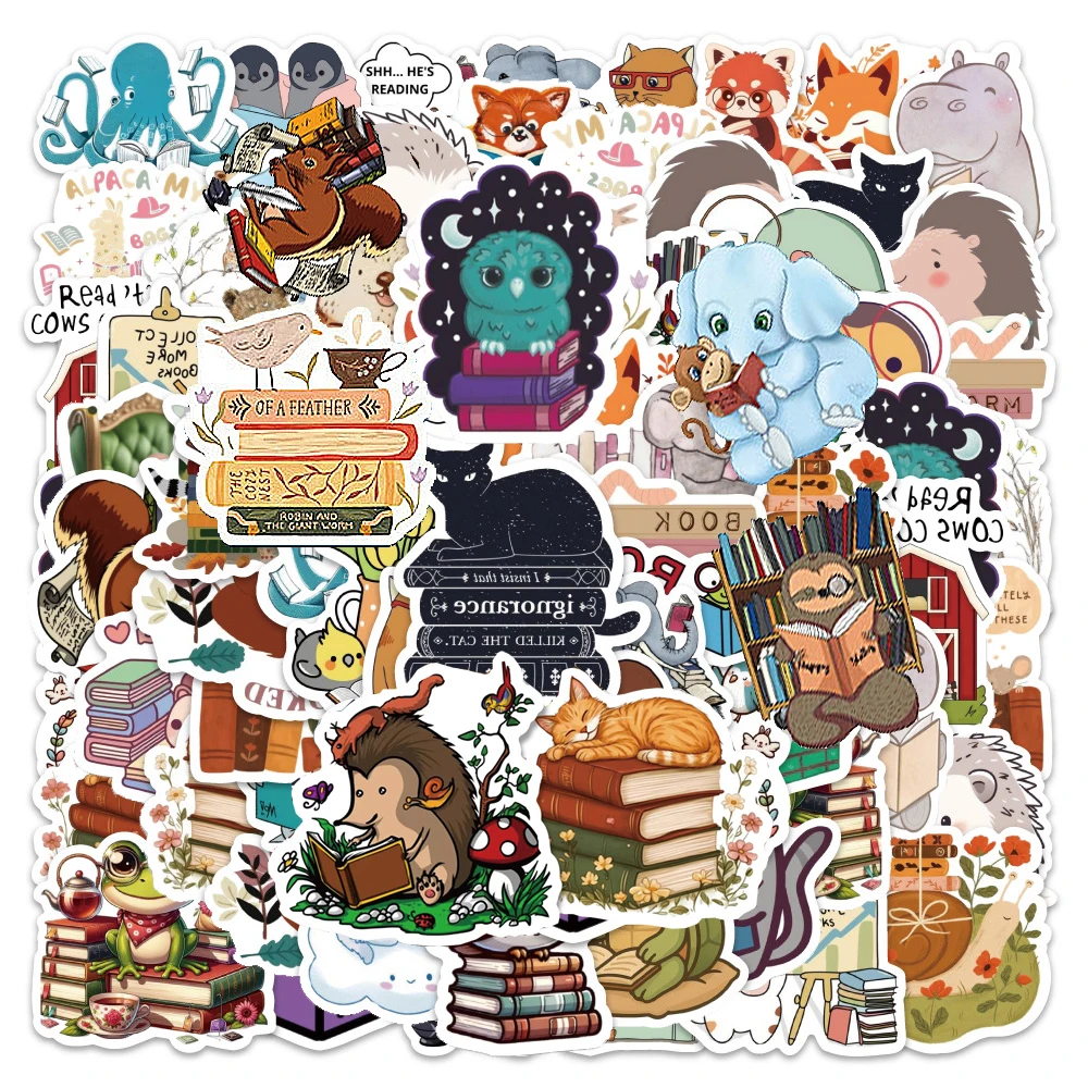 10/30/60pcs Cartoon Bookish Stickers Cute Animal Books Reading Sticker DIY Luggage Guitar Phone Graffiti Sticker Fun for Kid Toy
10/30/60pcs Cartoon Bookish Stickers Cute Animal Books Reading Sticker DIY Luggage Guitar Phone Graffiti Sticker Fun for Kid Toy