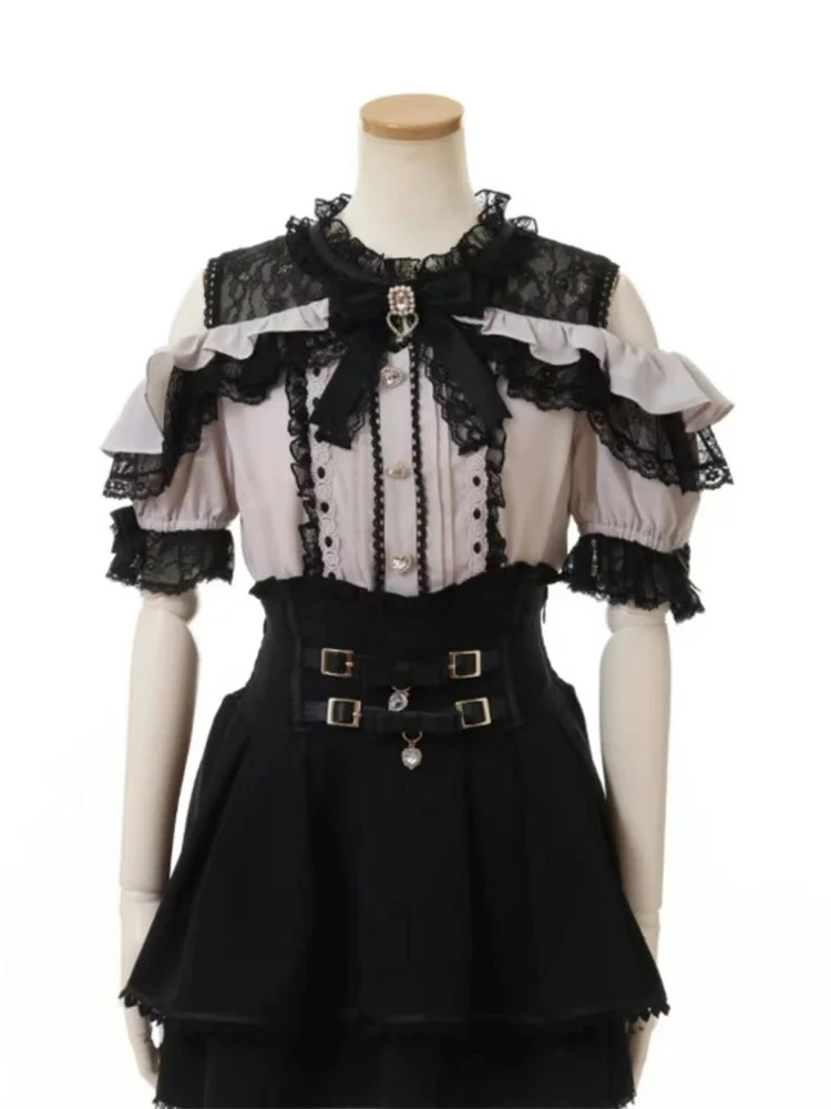 Cute Sweet Lace Trim oulder Bared irt Japanese Sle Quanti Production Slimming Balloon Sve Polyester Fiber Casual Wear
Cute Sweet Lace Trim oulder Bared irt Japanese Sle Quanti Production Slimming Balloon Sve Polyester Fiber Casual Wear