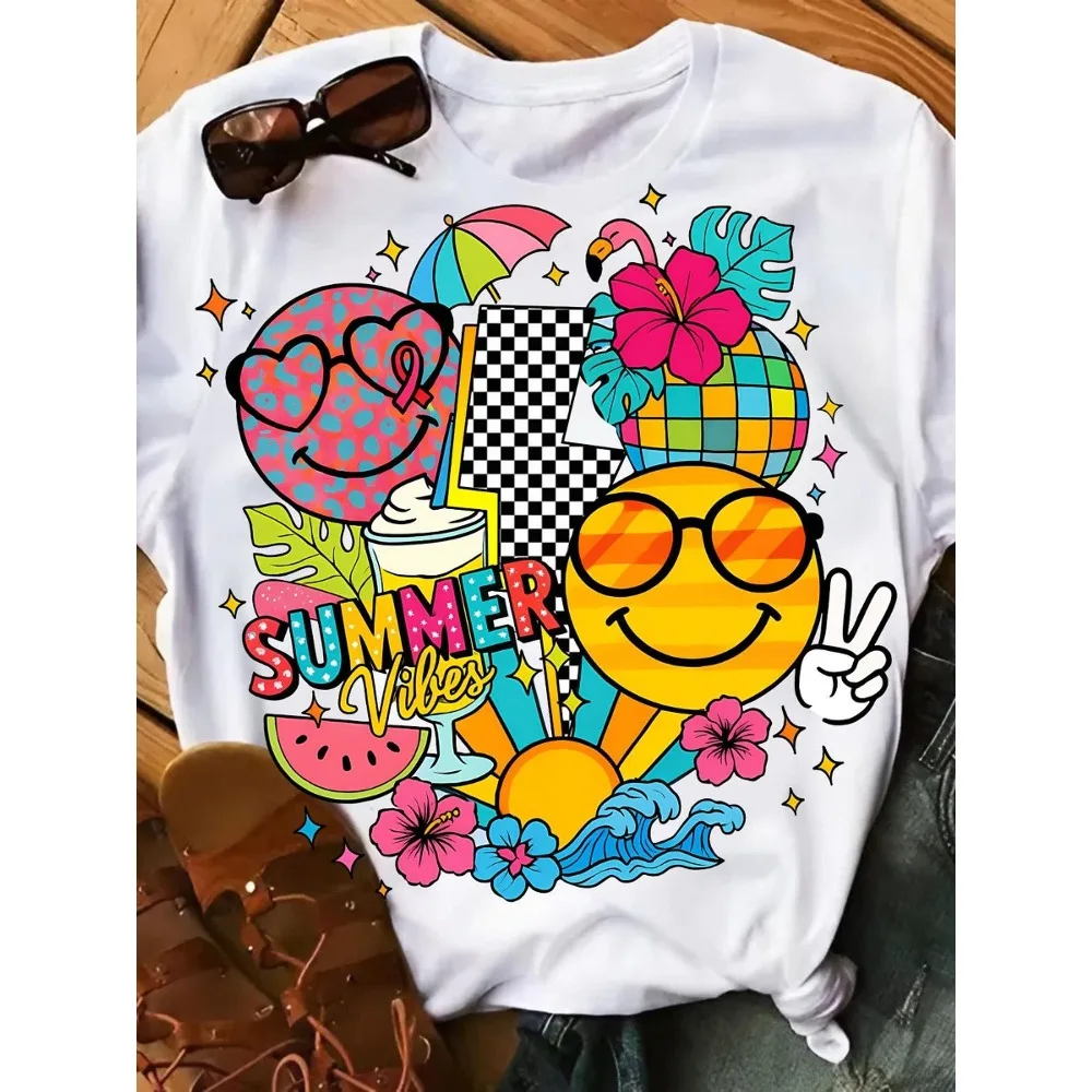 Retro Summer Atmosphere PNG, Smiling Face Clip Art Letter Pattern, Trendy Short Sleeved T-shirt, Letter Printed T-shirt,
Retro Summer Atmosphere PNG, Smiling Face Clip Art Letter Pattern, Trendy Short Sleeved T-shirt, Letter Printed T-shirt,