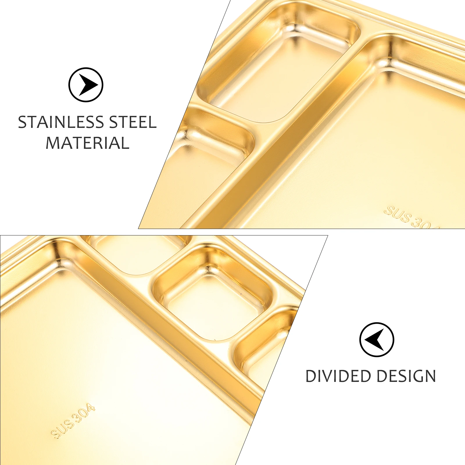 1pc Stainless Steel Divided Plate 3 Compartment Food Serving Tray For Lunch Breakfast Bento Storage Meal Prep Kitchen Barware
1pc Stainless Steel Divided Plate 3 Compartment Food Serving Tray For Lunch Breakfast Bento Storage Meal Prep Kitchen Barware