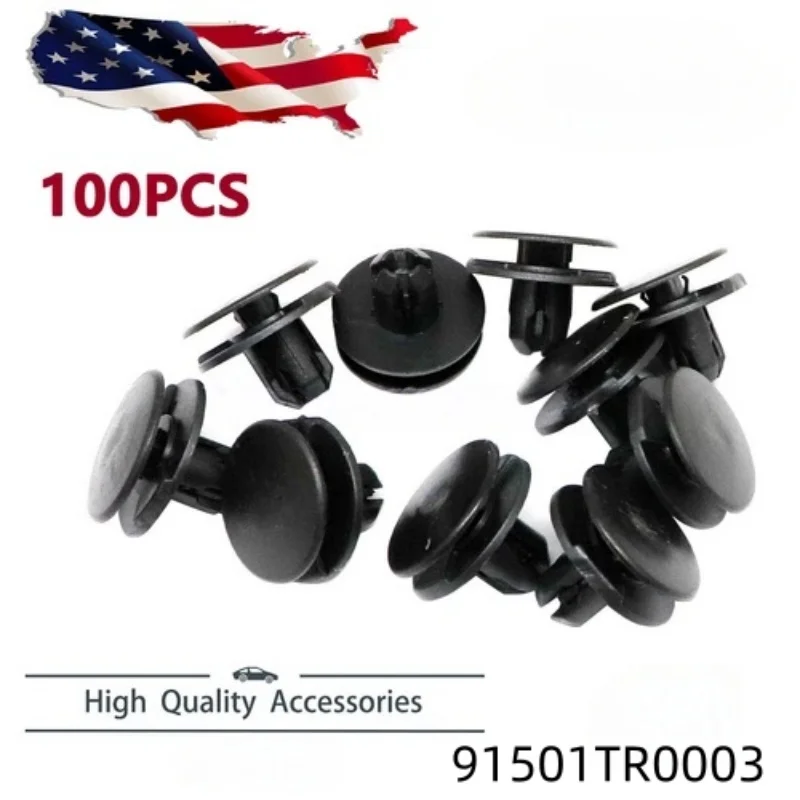 100Pcs Push-Type Fasteners Splash Shield Retainer Mounting Clips for Honda Civic CR-V Compatible with 91501-TR0-003 91501TR0003
100Pcs Push-Type Fasteners Splash Shield Retainer Mounting Clips for Honda Civic CR-V Compatible with 91501-TR0-003 91501TR0003