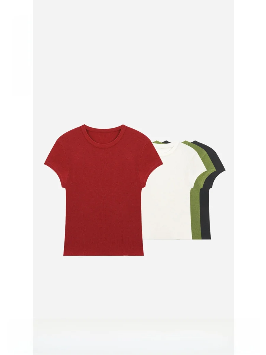 LAN Wool Knitted Slim Fit Short Sleeve T-Shirt round Neck Pure Color Women's CL1TX6072 Daily Style Ladies Premium Fashion
LAN Wool Knitted Slim Fit Short Sleeve T-Shirt round Neck Pure Color Women's CL1TX6072 Daily Style Ladies Premium Fashion