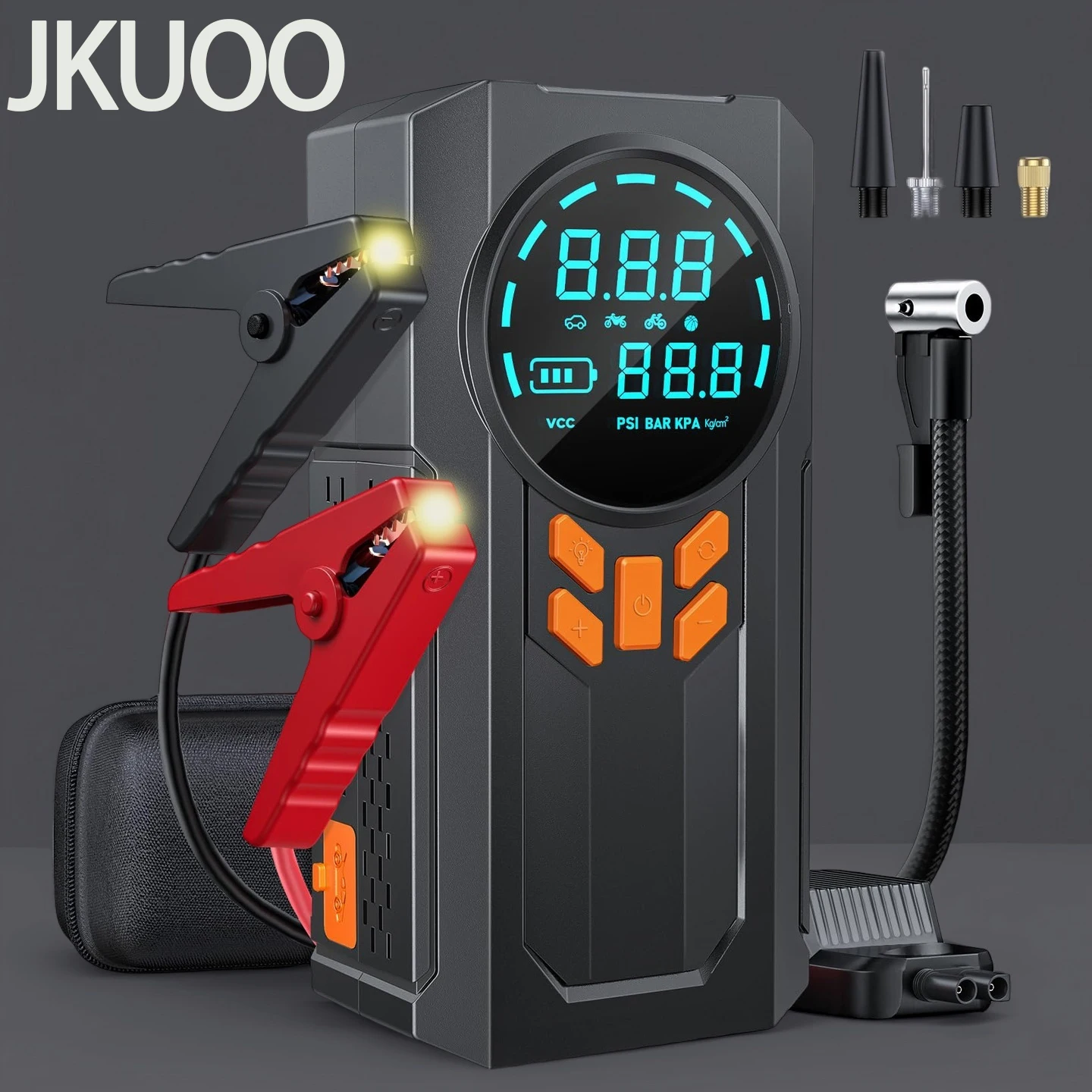 JKUOO 21800mAh Car Jump Starter Portable Power Bank Car Battery Booster 12V Car Starting Device for Petrol 7.0L Diesel 5.5L
JKUOO 21800mAh Car Jump Starter Portable Power Bank Car Battery Booster 12V Car Starting Device for Petrol 7.0L Diesel 5.5L