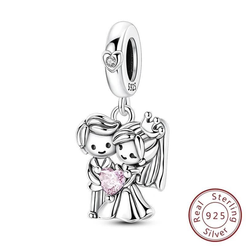 Original 925 Sterling Silver Newlyweds Charms Beads Bridegroom Bride Pendant Couple Beads Fit Original Bracelet DIY Jewelry
Original 925 Sterling Silver Newlyweds Charms Beads Bridegroom Bride Pendant Couple Beads Fit Original Bracelet DIY Jewelry