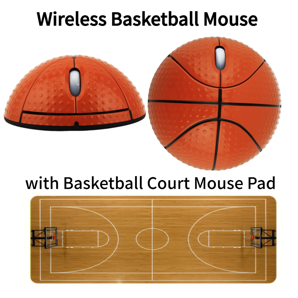 2.4G Wireless Basketball Mouse with Basketball Court Mouse Pad, Plug-and-Play, Ideal Gift for Boys, for PC, Laptop & Desktop
2.4G Wireless Basketball Mouse with Basketball Court Mouse Pad, Plug-and-Play, Ideal Gift for Boys, for PC, Laptop & Desktop
