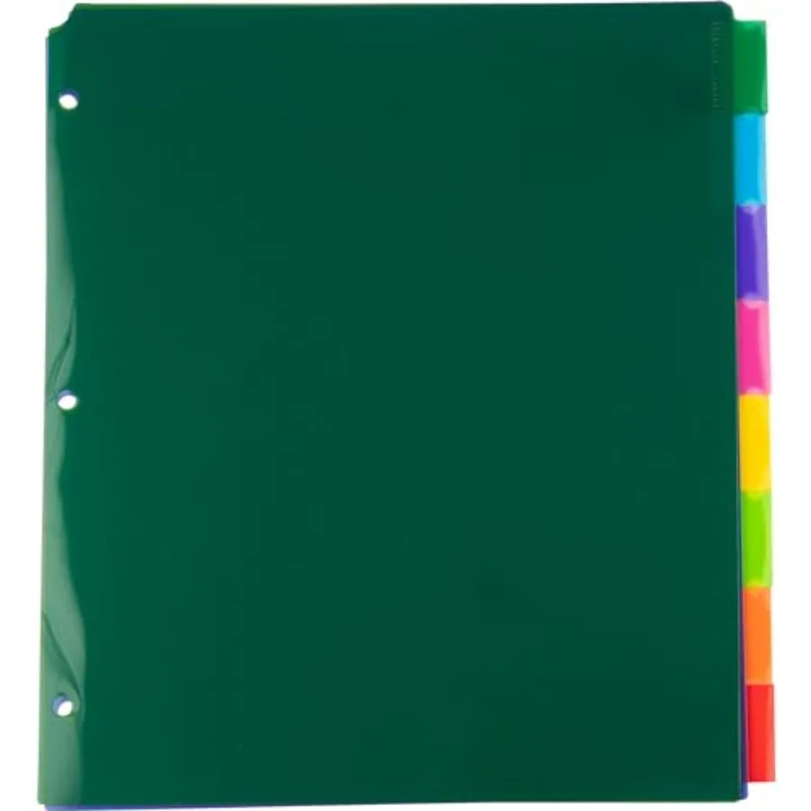 Plastic Index Tab Dividers - 8-Tab - 9 3/4 x 11 1/ - Multicolor - Sets 8 Tabs
Plastic Index Tab Dividers - 8-Tab - 9 3/4 x 11 1/ - Multicolor - Sets 8 Tabs