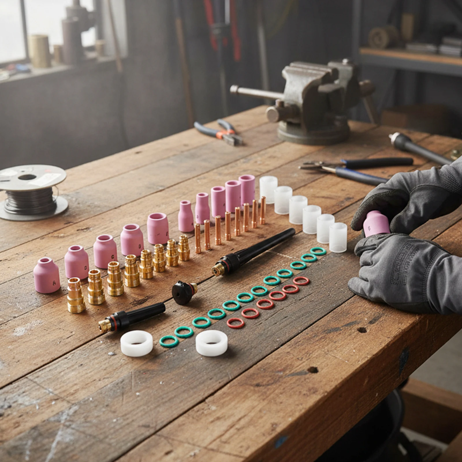 49 Piece TIG Welding Torch Accessory Kit for WP171826 with For Stubby Gas Lens and Heat Resistant Glass Cups for TIG Welding Use
49 Piece TIG Welding Torch Accessory Kit for WP171826 with For Stubby Gas Lens and Heat Resistant Glass Cups for TIG Welding Use