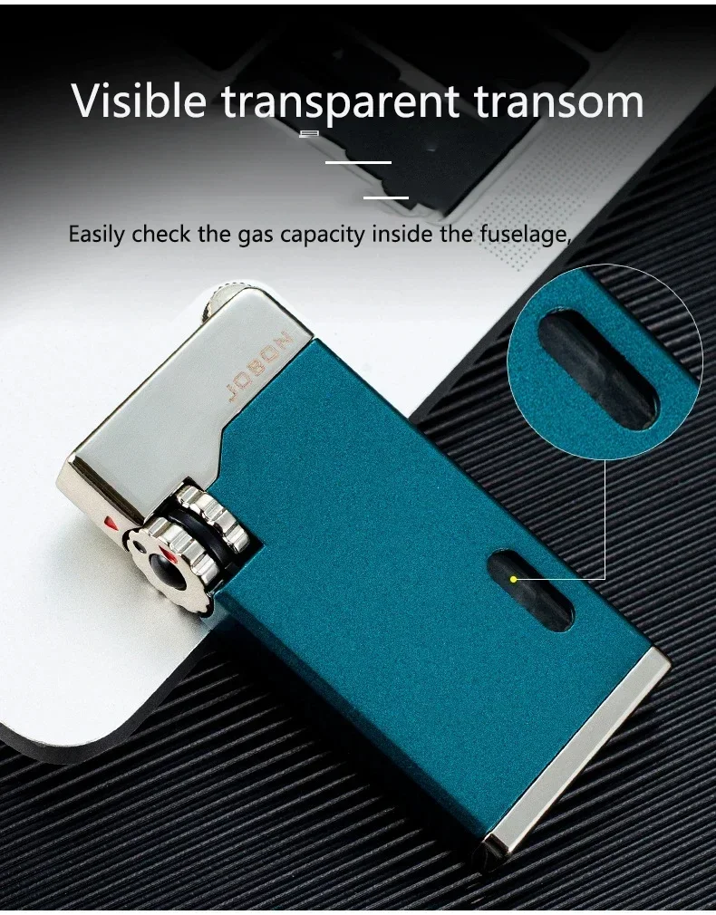 JOBON Metal Gas Lighter Windproof Dual Flame Blue Torch Personalized Visual Gas Chamber High-end Relief Body Suitable For Men
JOBON Metal Gas Lighter Windproof Dual Flame Blue Torch Personalized Visual Gas Chamber High-end Relief Body Suitable For Men