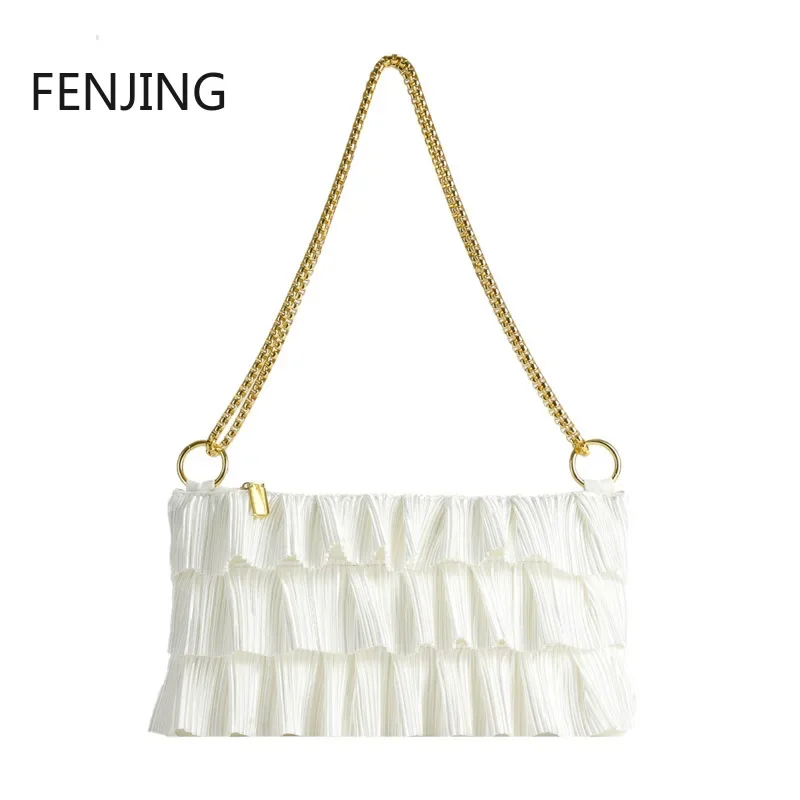 Large Capacity Underarm Bag for Women Summer Fashion Chain Shoulder Crossbody Bags Ins Pleated Design Evening Party Handbag Sac
Large Capacity Underarm Bag for Women Summer Fashion Chain Shoulder Crossbody Bags Ins Pleated Design Evening Party Handbag Sac