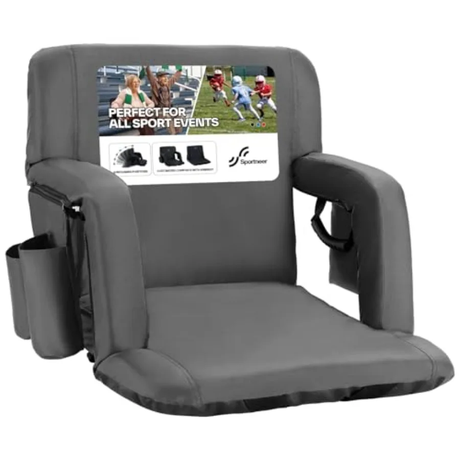 Stadium Seats with Back Support: 2.5'' Thick Comfy Cushion 6 Adjustable Angle Bleacher Seat with Armrest - 2 Large Pockets 2 Cu
Stadium Seats with Back Support: 2.5'' Thick Comfy Cushion 6 Adjustable Angle Bleacher Seat with Armrest - 2 Large Pockets 2 Cu