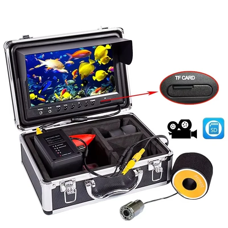 15m/30m/50m Fishing Finder Camera, 9" LCD Display With Built-in DVR 1000TVL HD Underwater Camera With 12 White LED Lights
15m/30m/50m Fishing Finder Camera, 9" LCD Display With Built-in DVR 1000TVL HD Underwater Camera With 12 White LED Lights