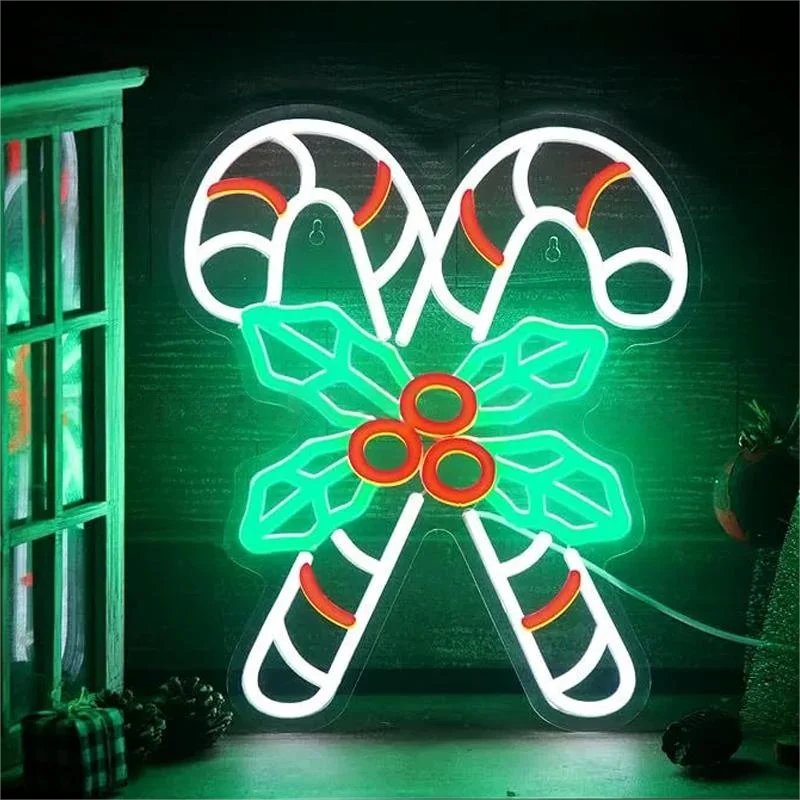 Christmas Cane Neon Sign LED Neon Light Wall Art Decor For Home Bedroom Living Room Party Holiday Ornament
Christmas Cane Neon Sign LED Neon Light Wall Art Decor For Home Bedroom Living Room Party Holiday Ornament