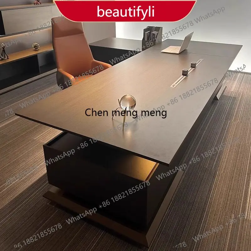 A38 High-end light luxury boss table President's desk File cabinet General manager's room Large class desk Simple and modern
A38 High-end light luxury boss table President's desk File cabinet General manager's room Large class desk Simple and modern