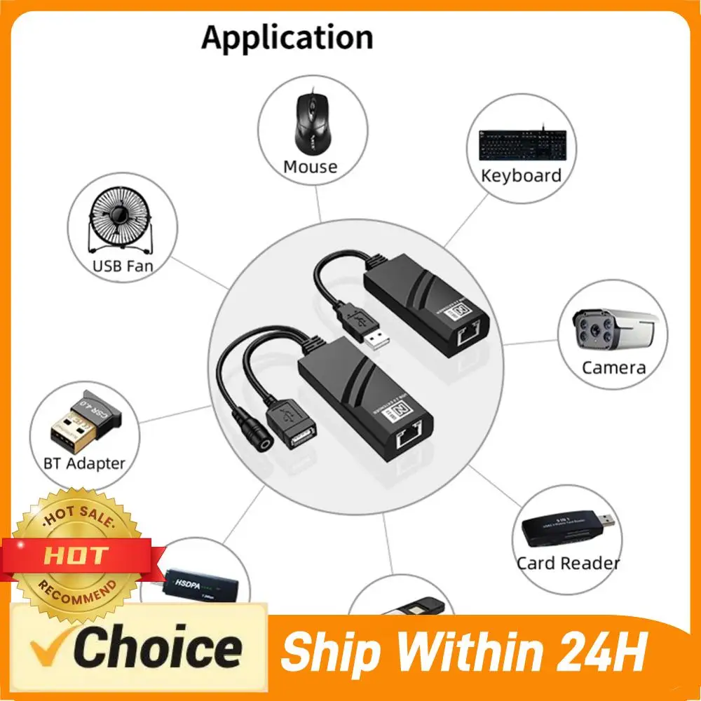 USB 2.0 Extender To RJ45 Connections Up To 100m Ethernet Extension Cable Plug and Play for Camera Mouse Keyboard
USB 2.0 Extender To RJ45 Connections Up To 100m Ethernet Extension Cable Plug and Play for Camera Mouse Keyboard