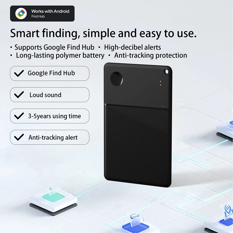 Tracker Card Ultra-thin Card Anti Loss Device Wallet Item Tracker Find my Airtag Device Find Locator for Google Android
Tracker Card Ultra-thin Card Anti Loss Device Wallet Item Tracker Find my Airtag Device Find Locator for Google Android