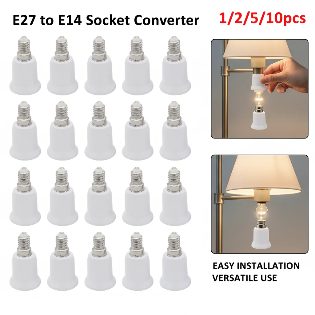 E14 to E27 Screw Socket Adapter Small to Large Conversion Lamp Holder for Bulbs
E14 to E27 Screw Socket Adapter Small to Large Conversion Lamp Holder for Bulbs