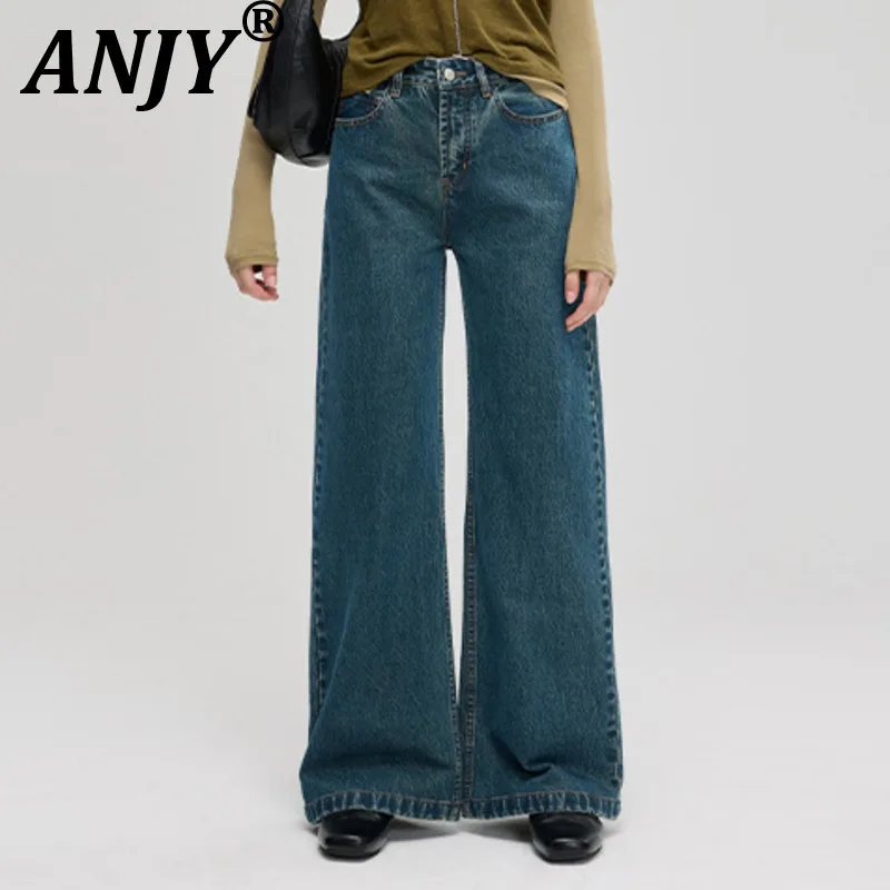 ANJY Autumn Winter Women Fashion Vintage Office Lady Simple Straight Jeans Versatile Stylish Tide Slimming Wide Leg Pants A10895
ANJY Autumn Winter Women Fashion Vintage Office Lady Simple Straight Jeans Versatile Stylish Tide Slimming Wide Leg Pants A10895