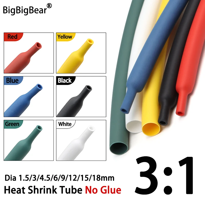 Colorful 3:1 Heat Shrink Tube No Glue Dia 1.5/3/4.5/6/9/12/15/18mm Polyolefin Insulated Waterproof Protection Lined Cable Sleeve
Colorful 3:1 Heat Shrink Tube No Glue Dia 1.5/3/4.5/6/9/12/15/18mm Polyolefin Insulated Waterproof Protection Lined Cable Sleeve