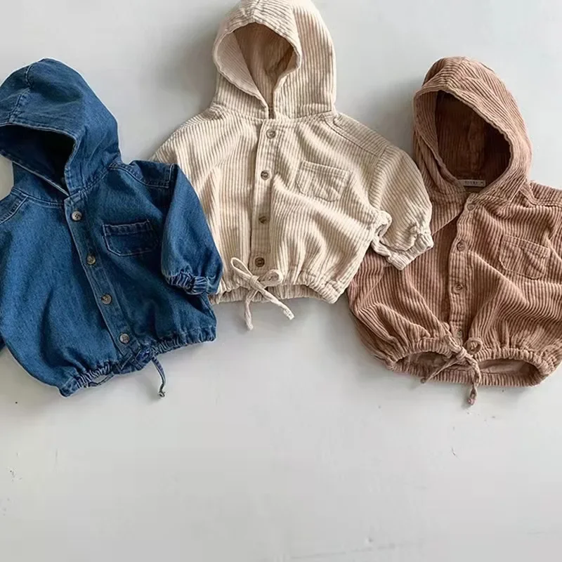 2023 spring children's jacket boy new cardigan western fashion hooded denim jacket girl baby pure color corduroy casual jacket
2023 spring children's jacket boy new cardigan western fashion hooded denim jacket girl baby pure color corduroy casual jacket