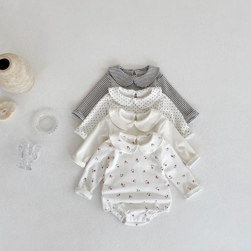 Cute Baby Romper 0-2Yeare Newborn Boy Girl Long Sleeve Peter Pan Collar Striped Bodysuit Cotton Flower One-Pieces Dot Clothes
Cute Baby Romper 0-2Yeare Newborn Boy Girl Long Sleeve Peter Pan Collar Striped Bodysuit Cotton Flower One-Pieces Dot Clothes
