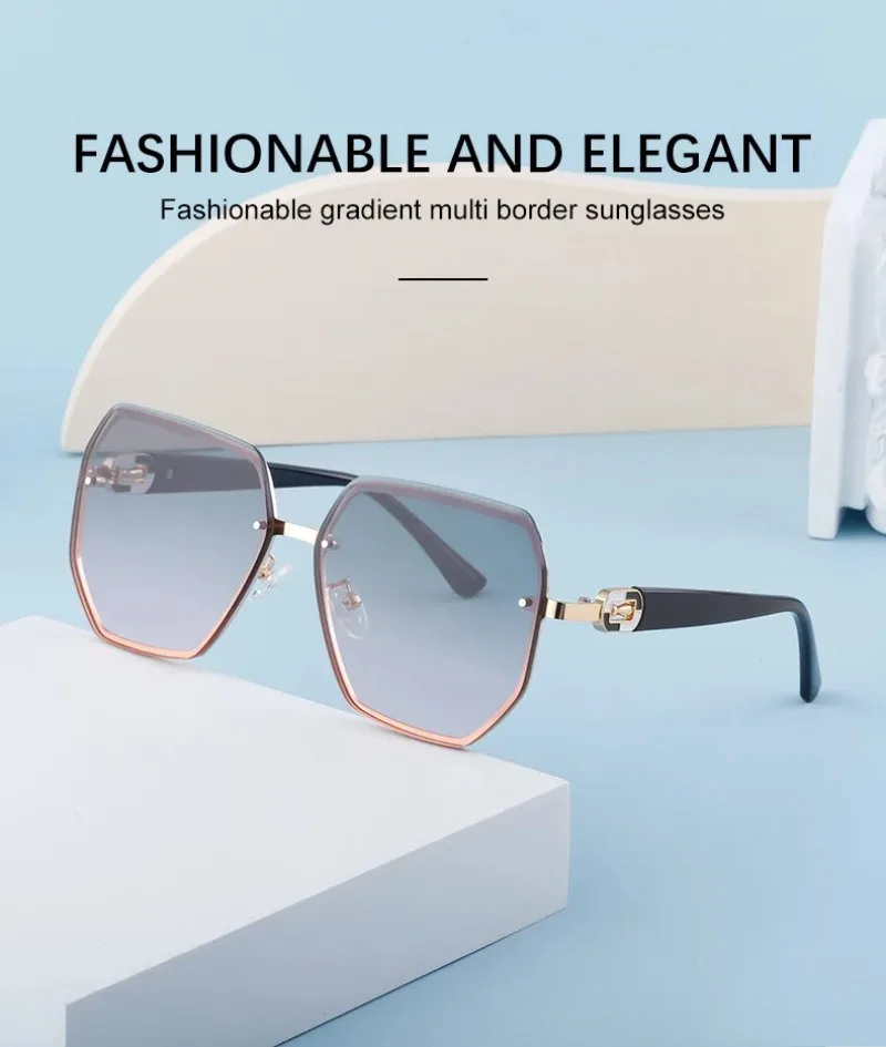 Модные брендовые солнцезащитные очки в большой оправе для женщин и мужчин, индивидуальные очки без оправы UV400 
Модные брендовые солнцезащитные очки в большой оправе для женщин и мужчин, индивидуальные очки без оправы UV400