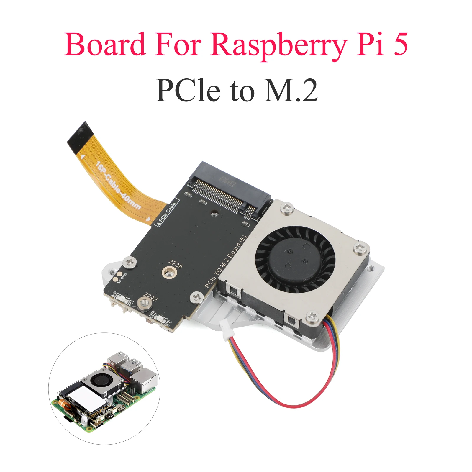 Raspberry Pi 5 PCIE to NVME hard drive expansion board with fan, mini integrated heat dissipation for Raspberry Pi 5
Raspberry Pi 5 PCIE to NVME hard drive expansion board with fan, mini integrated heat dissipation for Raspberry Pi 5