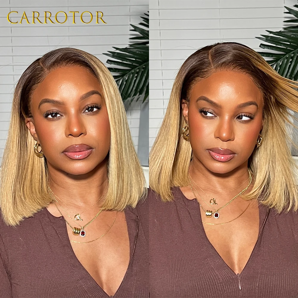 Honey Blonde Short Bob Ombre 4/613 Blonde Colored Bone Straight Human Hair Wig 13x4 Lace Frontal Human Hair Wig For Woman
Honey Blonde Short Bob Ombre 4/613 Blonde Colored Bone Straight Human Hair Wig 13x4 Lace Frontal Human Hair Wig For Woman