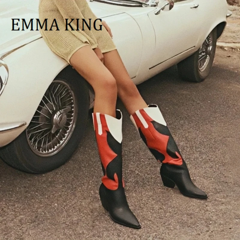 Female Multicolored Cowboy Boots Sexy Pointed Toe Wedge Heel Boots for Women Fashionable Design Western Boot Knight Boots 44
Female Multicolored Cowboy Boots Sexy Pointed Toe Wedge Heel Boots for Women Fashionable Design Western Boot Knight Boots 44