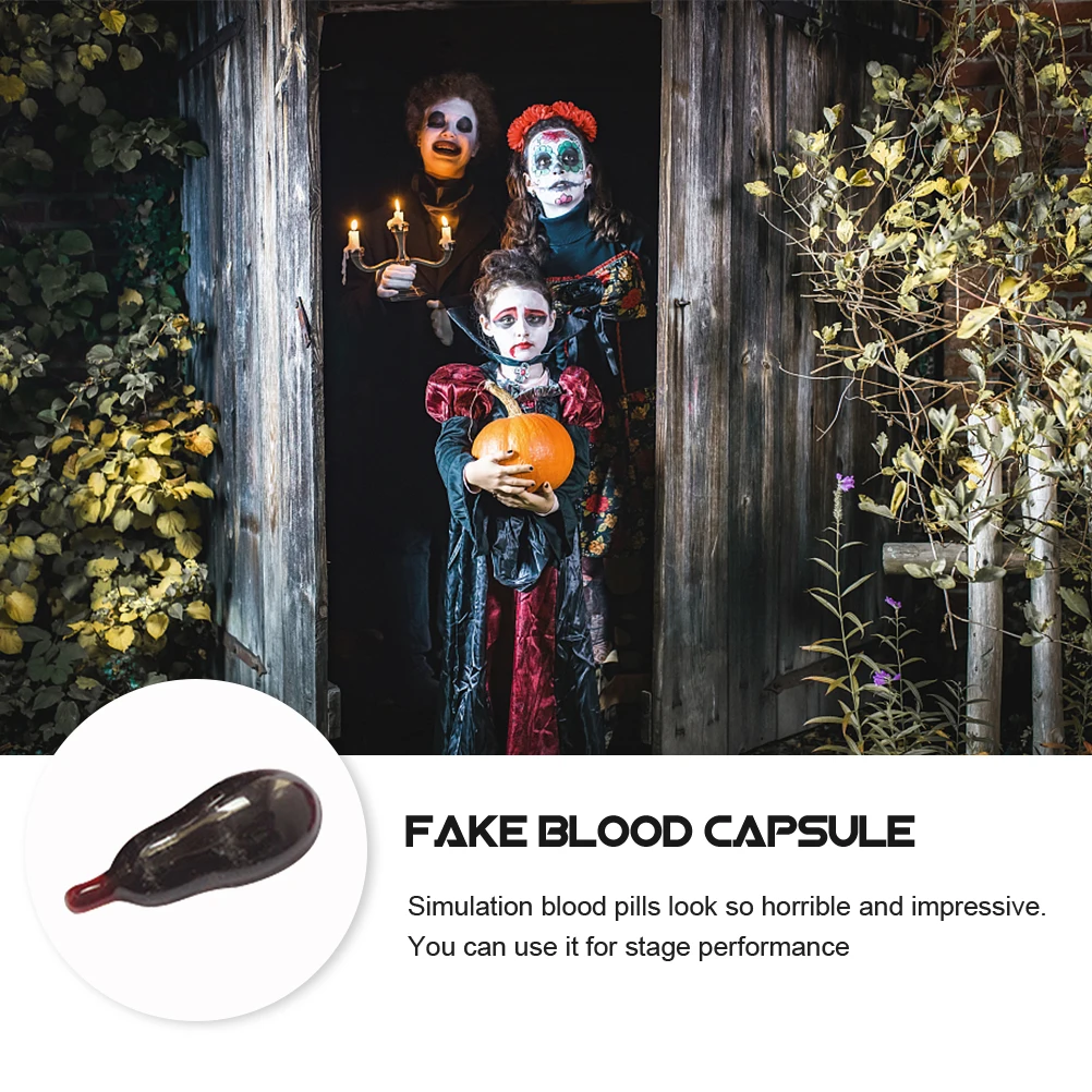 20 Pcs Artificial Blood Pill Capsules Pills Prank Props for Halloween Plastic Party Mouth Fake Body Parts
20 Pcs Artificial Blood Pill Capsules Pills Prank Props for Halloween Plastic Party Mouth Fake Body Parts