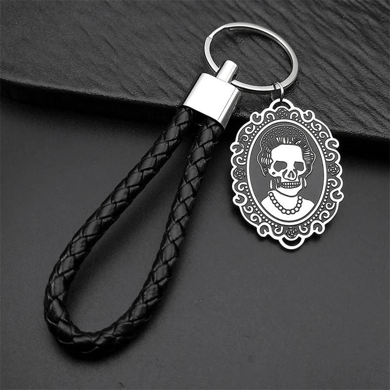 Gothic Skull Skeleton PU Leahter Keychain for Women Men Stainless Steel Hiphop Rock Women Skeleton Oval Key Chain Jewelry Gifts
Gothic Skull Skeleton PU Leahter Keychain for Women Men Stainless Steel Hiphop Rock Women Skeleton Oval Key Chain Jewelry Gifts