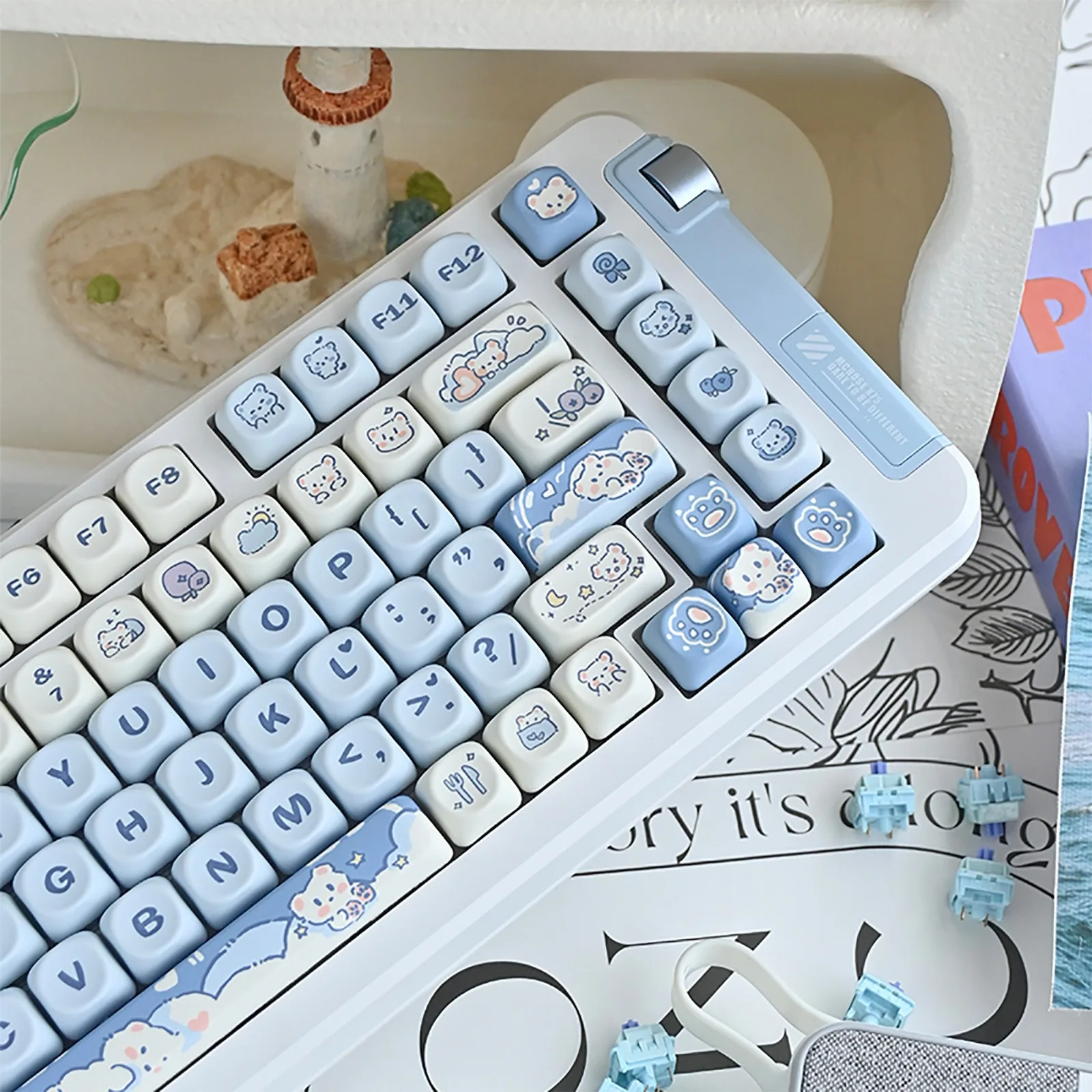 Cute Ice Cream Teddy Bear Keycaps - MOA Height PBT Heat Sublimation 75/98 Keys Full Set for MX Switch Mechanical Keyboard
Cute Ice Cream Teddy Bear Keycaps - MOA Height PBT Heat Sublimation 75/98 Keys Full Set for MX Switch Mechanical Keyboard