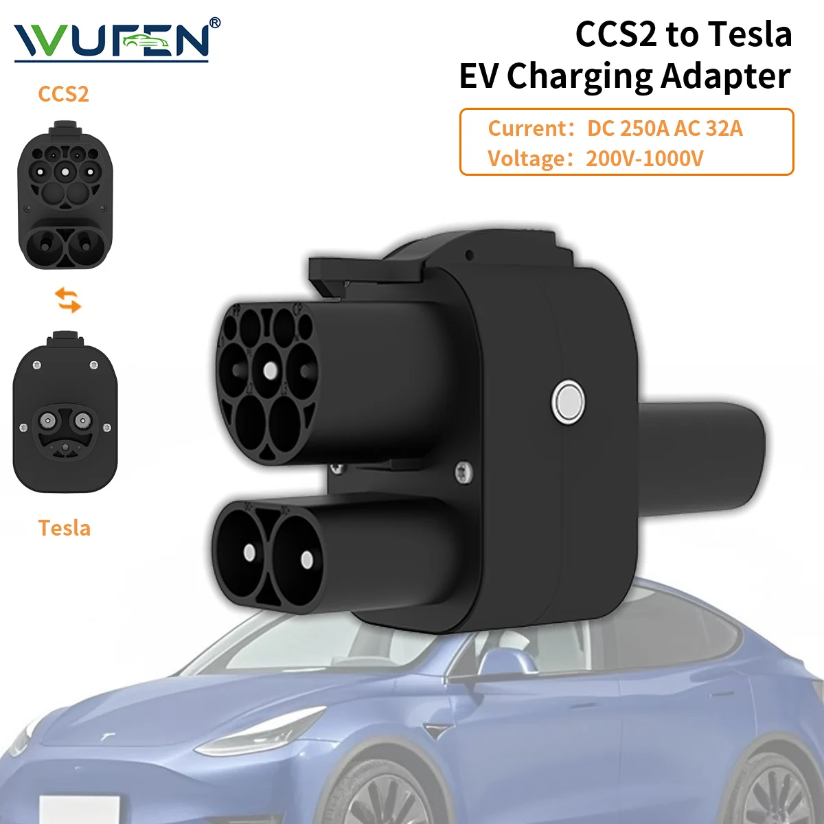 Адаптер для зарядки электромобилей WUFEN CCS2 на Tesla, 250А 1000В, станция быстрой зарядки постоянным током NACS, конвертер CCS Combo 2 на Tesla
Адаптер для зарядки электромобилей WUFEN CCS2 на Tesla, 250А 1000В, станция быстрой зарядки постоянным током NACS, конвертер CCS Combo 2 на Tesla