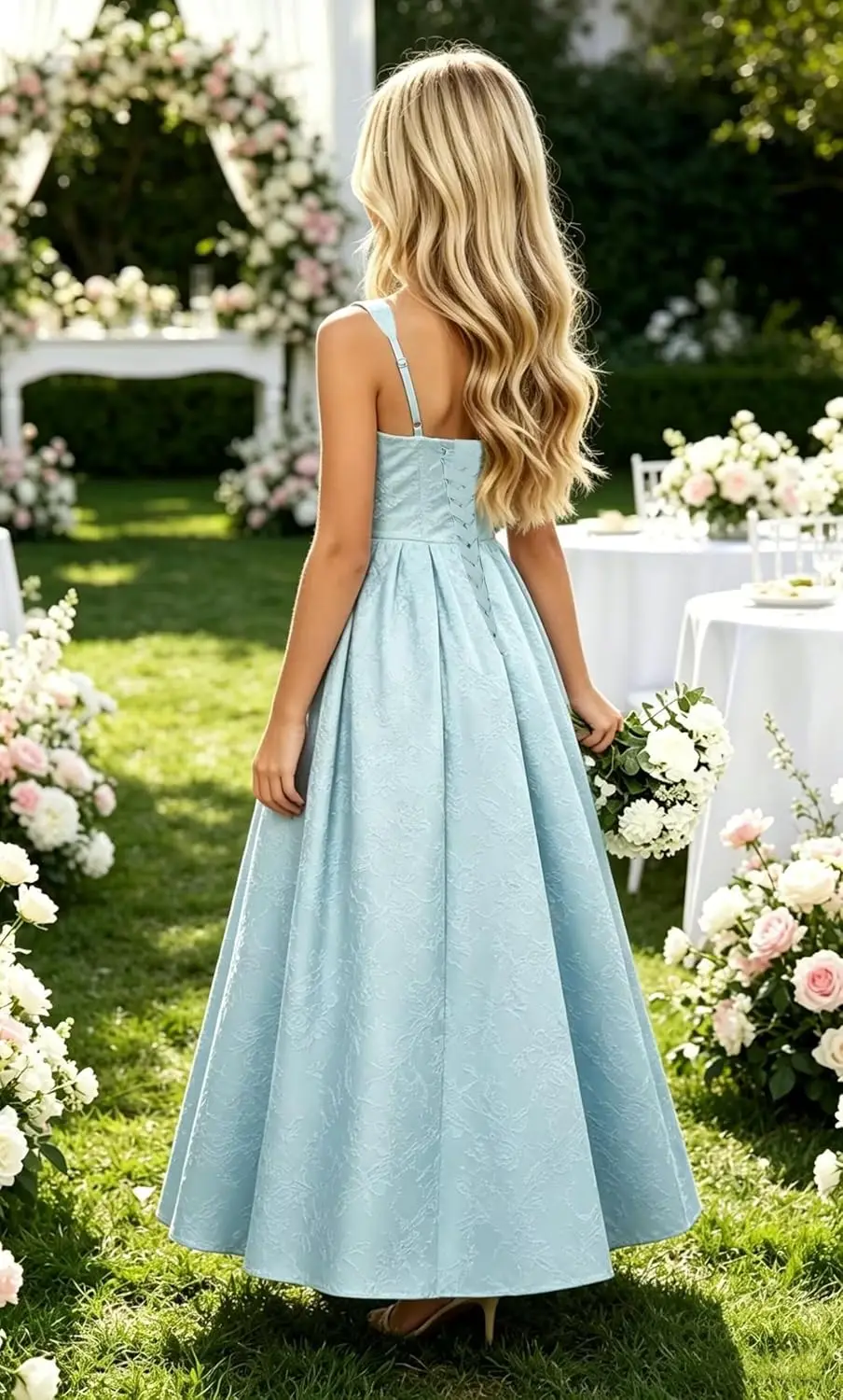 Princess Floral Satin Jacquard Long Junior Bridesmaid Dress Ruched Flower Girl Wedding Pageant Dress for Girls
Princess Floral Satin Jacquard Long Junior Bridesmaid Dress Ruched Flower Girl Wedding Pageant Dress for Girls