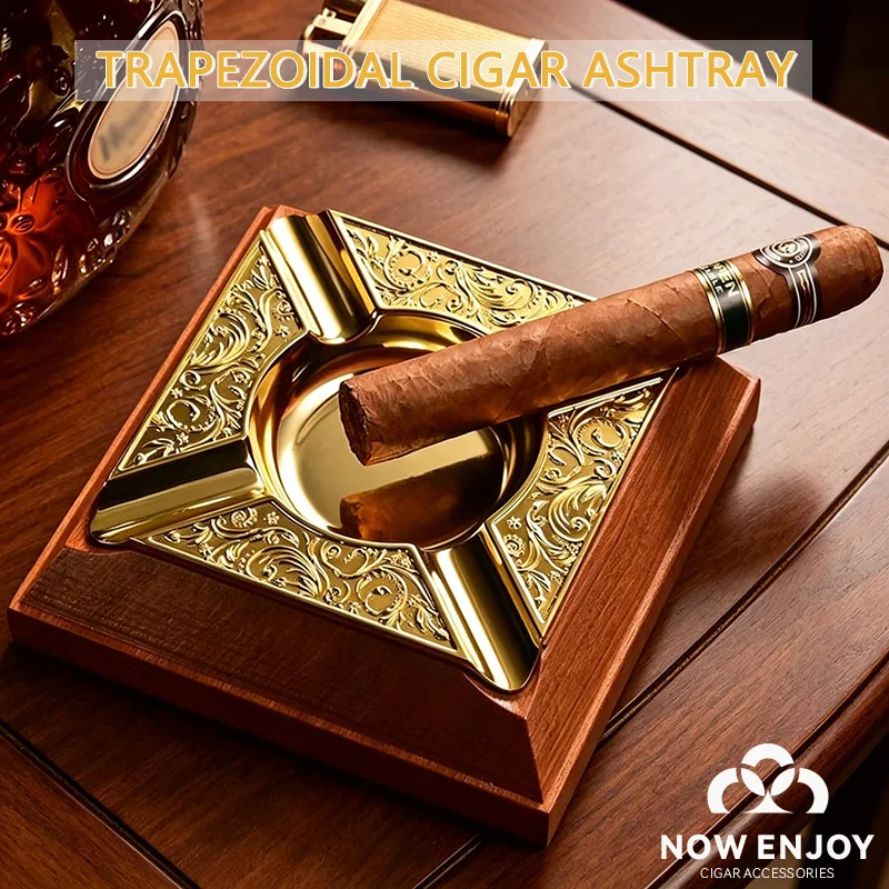 NEW Luxurious trapezoidal ashtray with large diameter ash chamber for cigars. Office or home use cigar accessory. Men's gift.
NEW Luxurious trapezoidal ashtray with large diameter ash chamber for cigars. Office or home use cigar accessory. Men's gift.