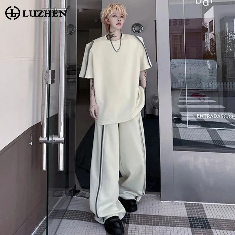 LUZHEN Stripe Tie-dyed Two-piece Sets Summer New Trendy 2025 Loose Shoulder Pad Short Sleeve T-shirt Men's Wide Leg Pants JY1616
LUZHEN Stripe Tie-dyed Two-piece Sets Summer New Trendy 2025 Loose Shoulder Pad Short Sleeve T-shirt Men's Wide Leg Pants JY1616