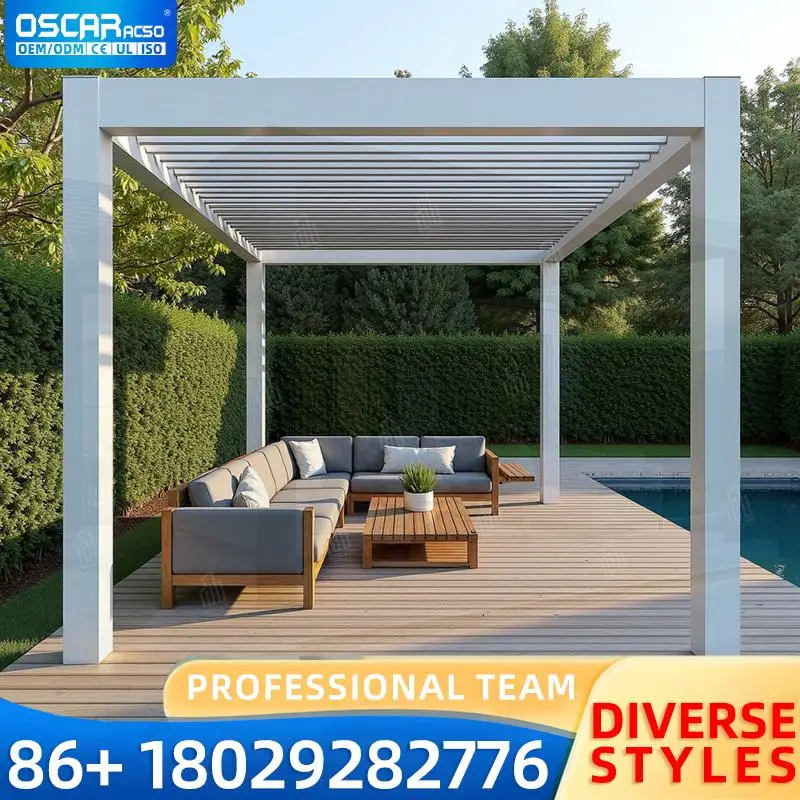 Outdoor Automatic Louver Patio Roof Waterproof Pergola System In Garden Balcony Patio DIY Customizable Louvered Shelter Canopy p
Outdoor Automatic Louver Patio Roof Waterproof Pergola System In Garden Balcony Patio DIY Customizable Louvered Shelter Canopy p