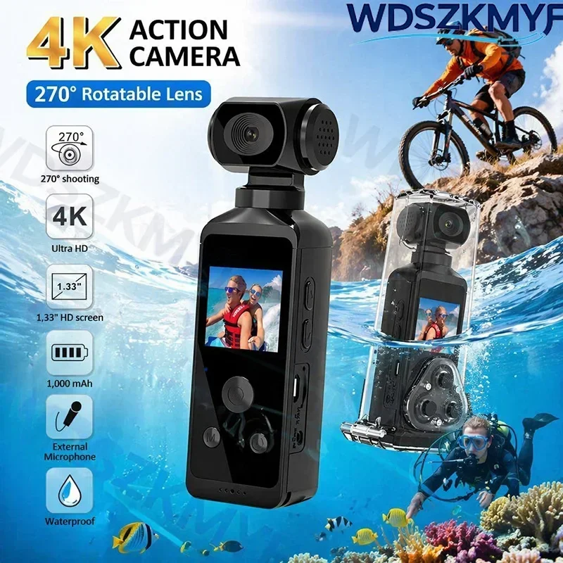 4K Action Camera 270° Rotatable pocke Camcorder for Bike Cycle Motorcycle Waterproof Case Outdoor Sports Portable Video Camera
4K Action Camera 270° Rotatable pocke Camcorder for Bike Cycle Motorcycle Waterproof Case Outdoor Sports Portable Video Camera