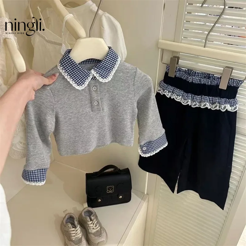 miuSeries2025Girls' Outfit Spring Plaid Fake Two-Piece Design Sense Color-Block Long SleeveTT-shirt Spring
miuSeries2025Girls' Outfit Spring Plaid Fake Two-Piece Design Sense Color-Block Long SleeveTT-shirt Spring