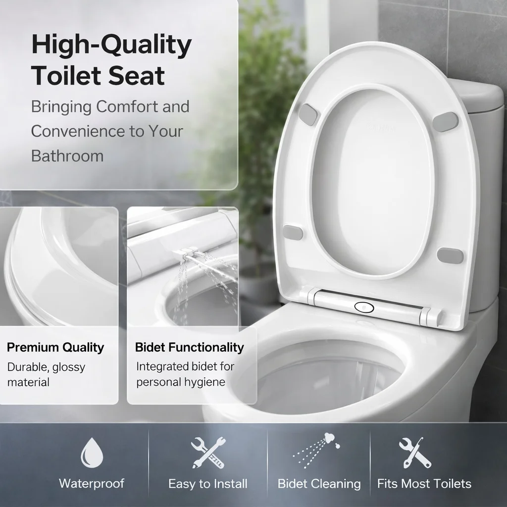 Durable Plastic Toilet Seat for Bathroom, Universal Replacement Lid, Easy Install for Home Use
Durable Plastic Toilet Seat for Bathroom, Universal Replacement Lid, Easy Install for Home Use