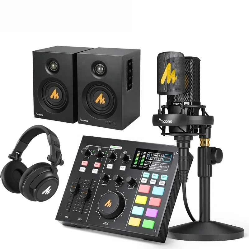 Podcast Mixer Condenser Microphone DJ Headphone Speaker Podcast Sound Card Audio Mixer
Podcast Mixer Condenser Microphone DJ Headphone Speaker Podcast Sound Card Audio Mixer