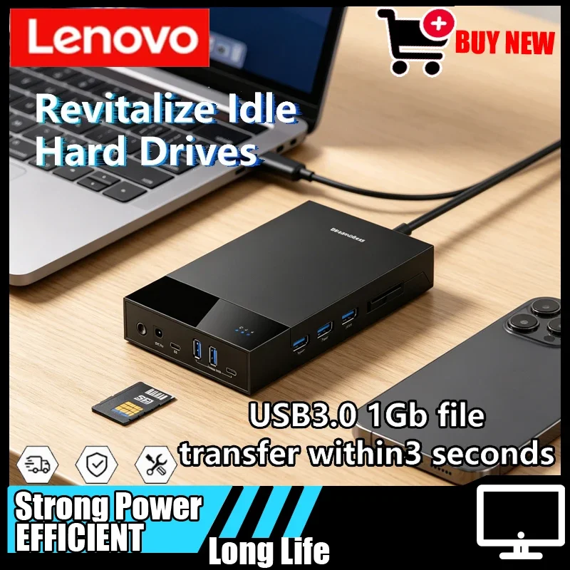 Lenovo 2.5/3.5 SATA HDD SSD Enclosure, Type-C USB3.0 HUB, Tool-Free, 12V Power, 18TB Support External Case
Lenovo 2.5/3.5 SATA HDD SSD Enclosure, Type-C USB3.0 HUB, Tool-Free, 12V Power, 18TB Support External Case