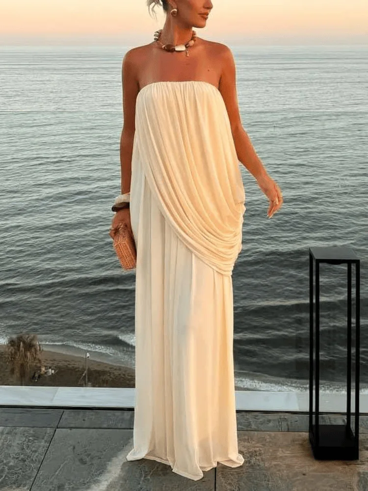 Sexy Sleeveless Backless Party Evening Dress Fashion Hight Waist Loose Gowns Dresses Elegant Strapless Draped Solid Long Dress
Sexy Sleeveless Backless Party Evening Dress Fashion Hight Waist Loose Gowns Dresses Elegant Strapless Draped Solid Long Dress