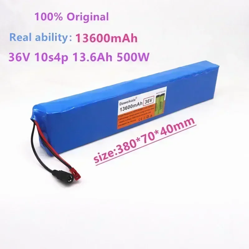 100% original high-power 18650 battery 36V10S4P 13600mAh battery pack 500W, with BMS
100% original high-power 18650 battery 36V10S4P 13600mAh battery pack 500W, with BMS