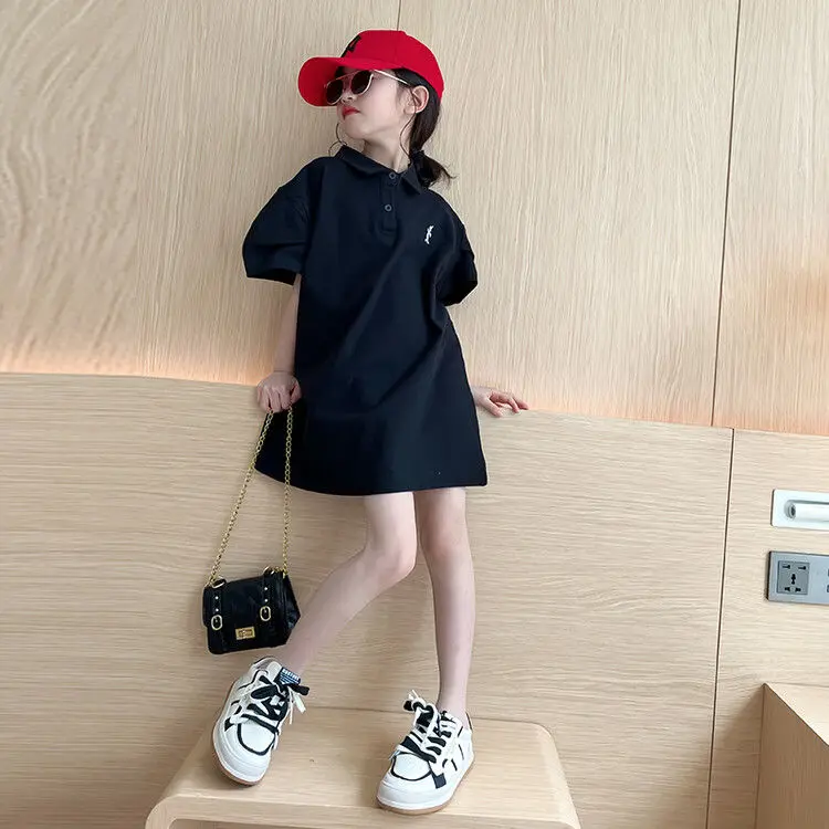 Girls' Cotton Dress Summer 2023 New Fashionable Children's Polo Collar Skirt
Girls' Cotton Dress Summer 2023 New Fashionable Children's Polo Collar Skirt