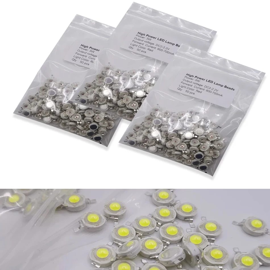 50Pcs 1W 3W High Power LED Light-Emitting Diode LEDs Chip SMD Warm White 620nm 520nm Blue Yellow SpotLight Downlight Lamp Bulb
50Pcs 1W 3W High Power LED Light-Emitting Diode LEDs Chip SMD Warm White 620nm 520nm Blue Yellow SpotLight Downlight Lamp Bulb