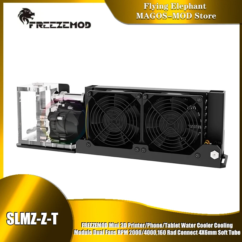 Mini3D Printer/Phone/Tablet Water Cooler Cooling Module Dual Fans RPM 2000 / 4000,160Rad Connect4X6mm Soft Tube SLMZ-Z-T
Mini3D Printer/Phone/Tablet Water Cooler Cooling Module Dual Fans RPM 2000 / 4000,160Rad Connect4X6mm Soft Tube SLMZ-Z-T